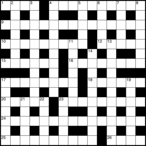 British style grid crossword puzzle by Wikipedian Michael J K