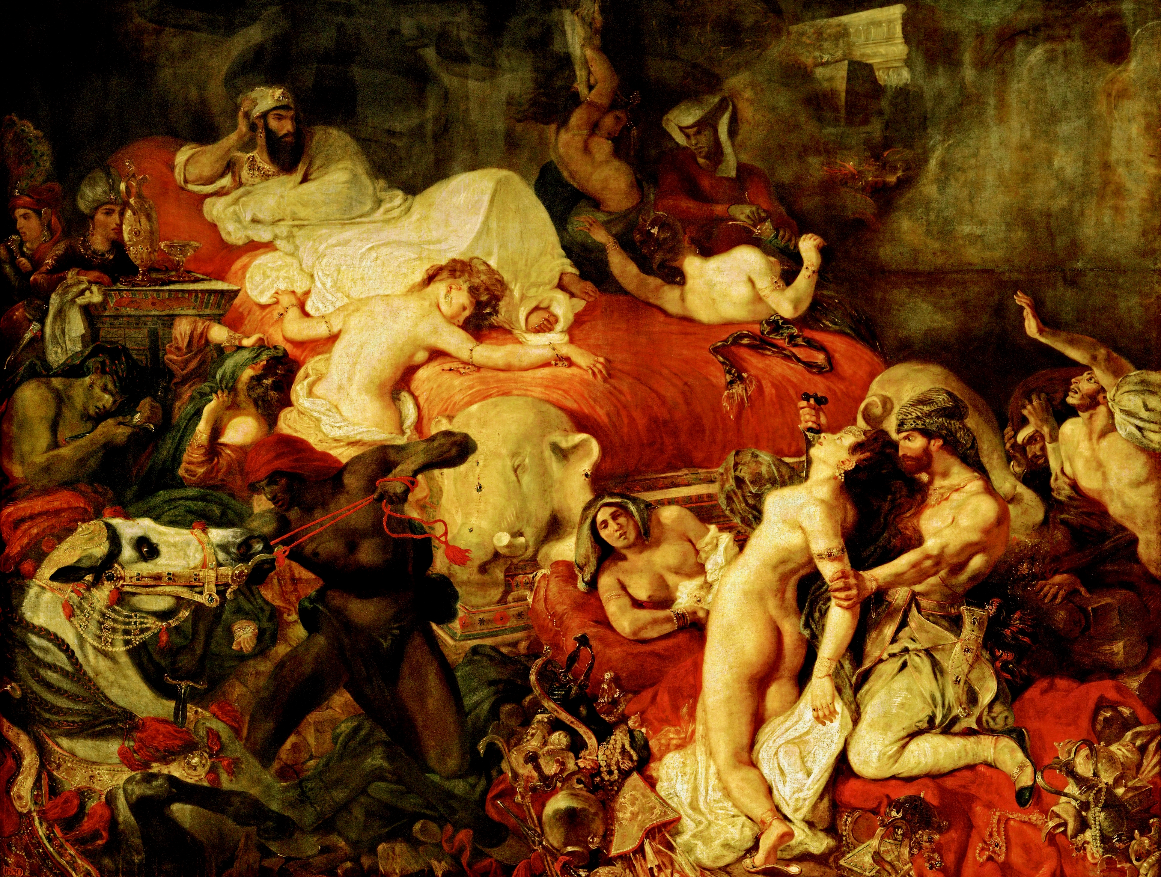 Death of Sardanapalus aka Delacroix La Mort de Sardanapale oil painting on canvas by Eugène Delacroix 1827 ~ Musée du Louvre, Paris