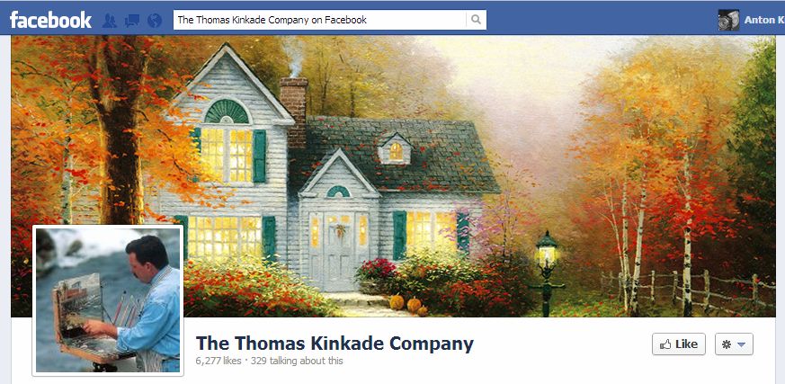 The Thomas Kinkade company Facebook Painter of Light artist painting prints American cottage house oil paints Autumn art scene