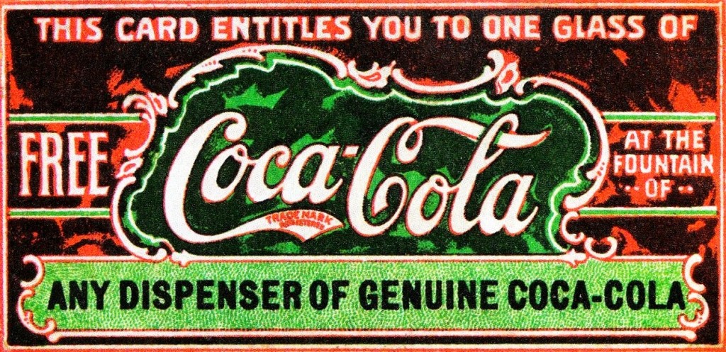 19th century Coca Cola coupon distributed in 1888 to help promote Coca Cola  