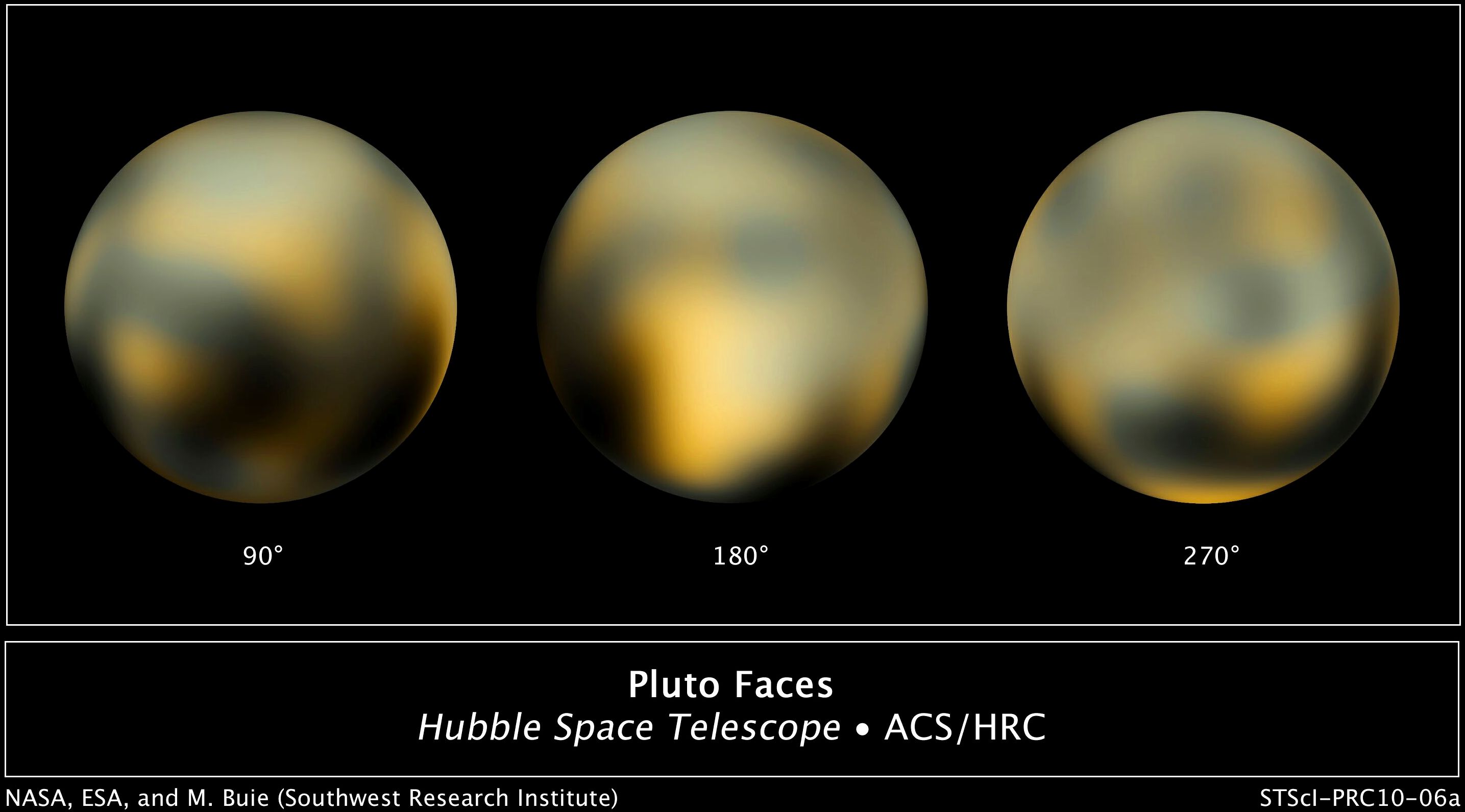 The Changing Faces of Pluto ~ images generated with the Hubble Space Telescope & advanced computers (NASA ESA) Pluto images are courtesy of Marc W. Buie, Southwest Research Institute