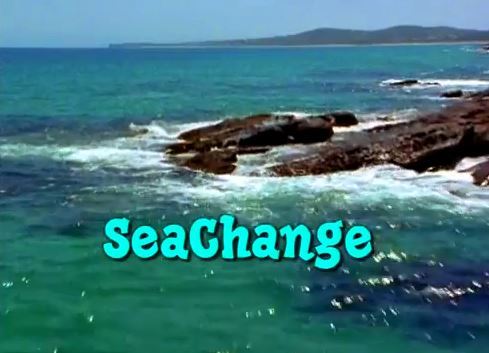 SeaChange Australian ABC TV 1990s show intro title screen 1998 Bellarine Peninsula Barwon Heads ocean waves water beach rocks