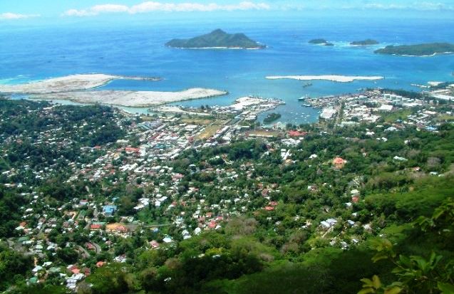 View of Victoria, the capital city of Seychelles, where Prince William & Kate Middleton had beach honeymoon on a private island in May 2011 ( photo by Esskay from Wikipedia)