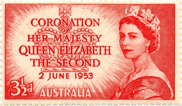 Coronation of Her Majesty Queen Elizabeth The Second, 1953 Australian postage stamp