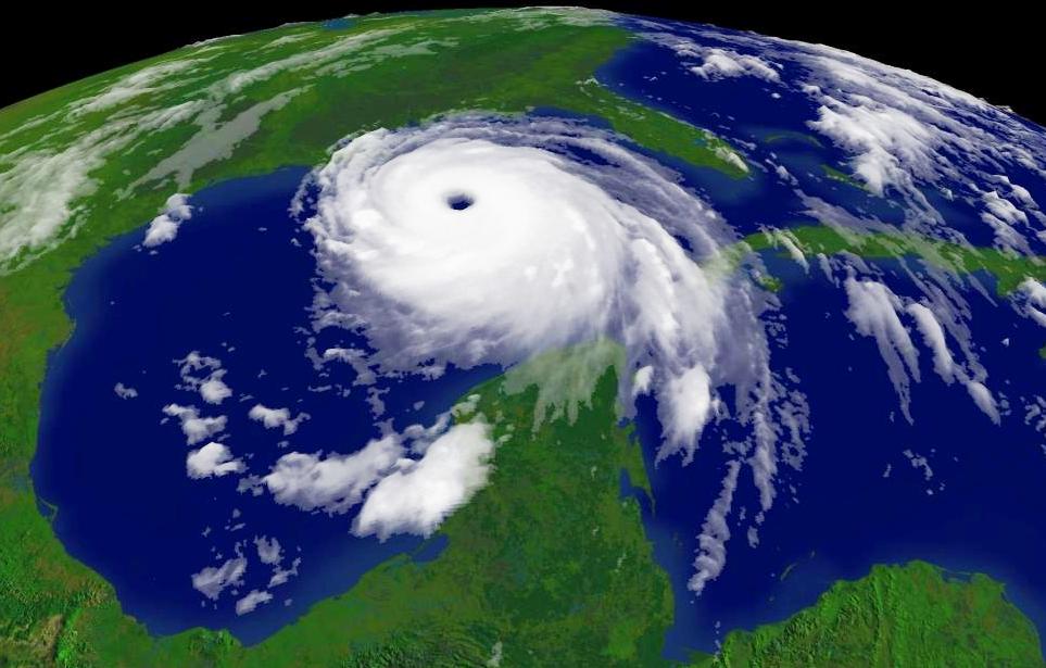 Hurricane Katrina category 5 storm Atlantic 2005 USA America Gulf of mexico Florida Louisiana New Orleans air pressure satellite weather map clouds noaa GOES12