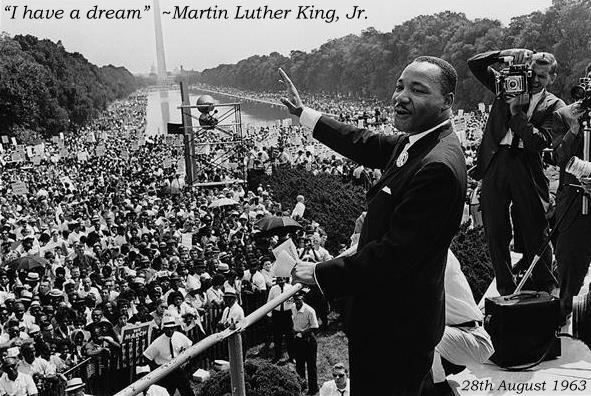 Martin Luther King Jr. waving supporters big crowd steps Lincoln Memorial Washington D.C. 28 August 1963 I have a dream speech