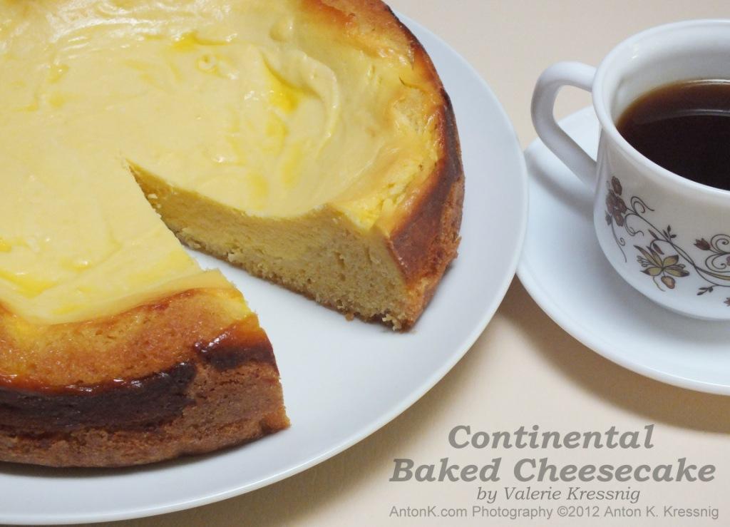 Continental baked cheesecake Valerie Kressnig homemade baking cakes recipe filtered coffee dessert food plate photo by Anton K