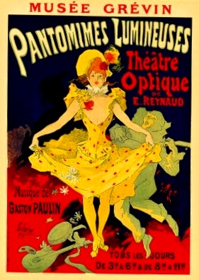 Musée Grévin Pantomimes Lumineuses Théâtre Optique Émile Reynaud poster advertising 1st animation show Paris 1892 dancer girl illustration dancing art