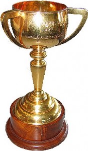 1976 Melbourne Cup gold trophy won by Van Der Hum horse race winner