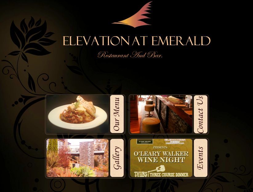 Elevation Emerald .com.au website Restaurant Bar Dandenongs menu