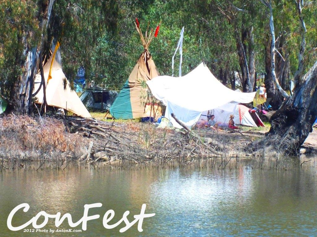 Styx Lagoon Confest 2012 Edward River Moulamein New South Wales Australia hippy tipi tents tepee bush camping