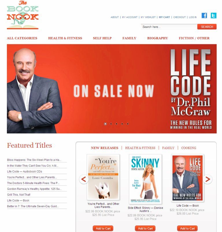 The Book Nook.com official website Jay McGraw Dr Phil Life Code on sale self help books