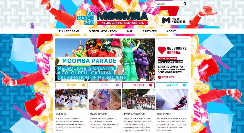 Melbourne Moomba Festival 2013 website parade carnival celebration city streets free kids water skiing