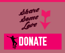 Share Some Love Your Sister 15000km unicycle ride Samuel Johnson World Record pink arrow donate button link