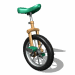 Unicycle rolling wheel green seat pedals moving animated gif