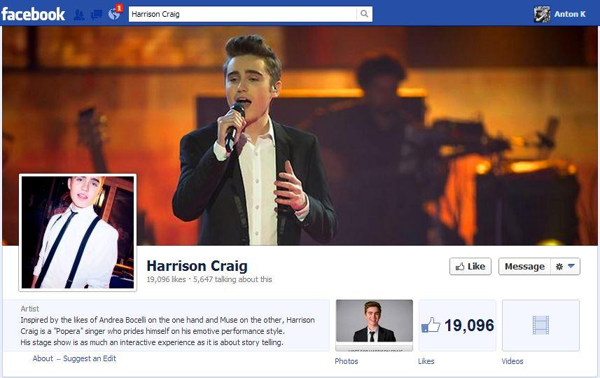 Harrison Craig official website page 17 June 2013 The Voice winner singer singing cover photo likes