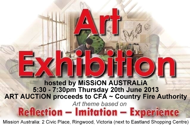 Mission Australia Art Exhibition Auction 2013 studio artist paintings artwork Ringwood