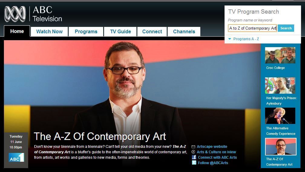 The A to Z of Contemporary Art Andrew Frost ABC TV show artscape program guide series 2013