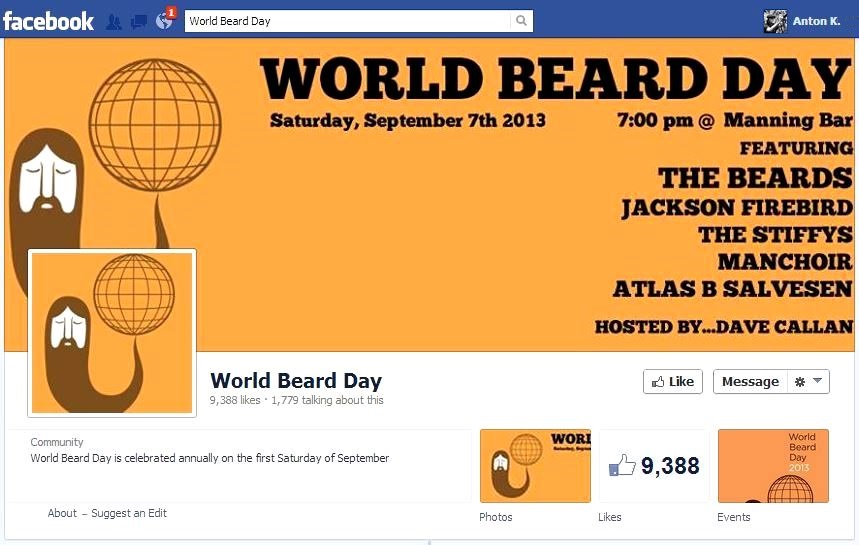 World Beard Day 2013 Facebook page 7th September likes