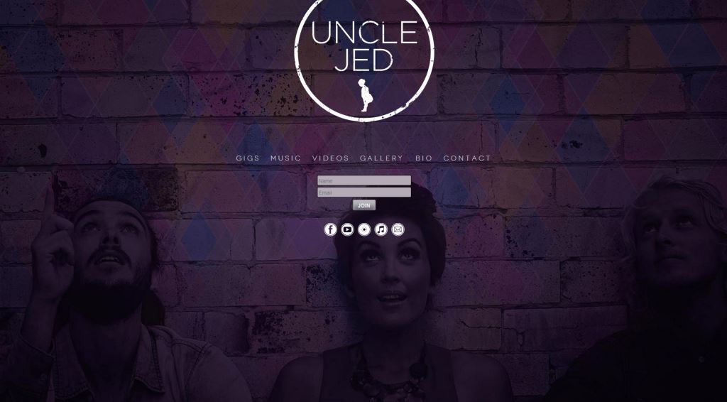 UncleJed.com.au website Uncle Jed Australias Got Talent 2013 winners Laura Stitt Danny Shannon purple brick wall photo
