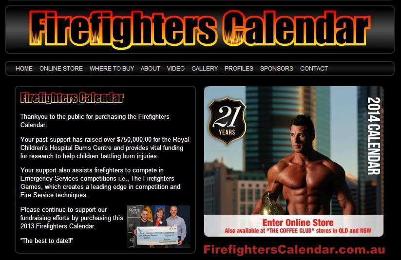 Firefighters Calendars 2014 website 21st edition Australian fit fireman athletic sexy muscles hunky Aussie firery