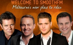 Richard Wilkins, Jason Donovan, Michael Bublé and David Campbell presenting on Smooth FM 91.5 