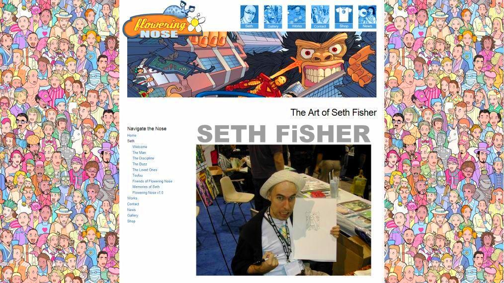 FloweringNose.com website Seth Fisher American comic book artist penciller sketches illustrations designs people characters cartoons 