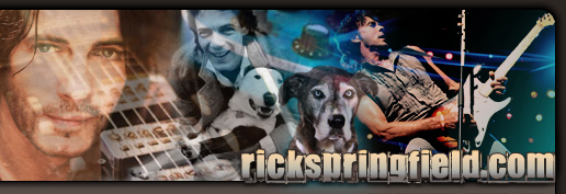 Rick Springfield.com official website banner photo dogs 1980s music rock star guitar 2012