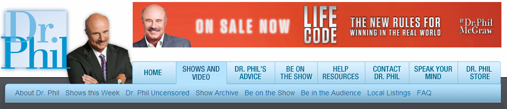 Dr Phil.com website Life Code McGraw new rules for winning real world red on sale now banner
