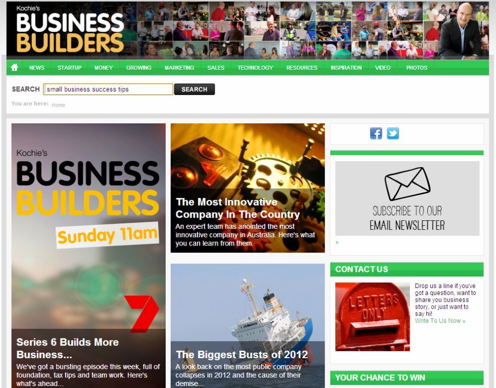 Kochie's Business Builders website 2012 small business advice tips ideas marketing sales David Koch Channel 7 TV show